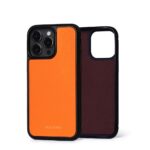 Ốp lưng điện thoại Iphone 14 15 Series chất liệu da bò cao cấp màu cam