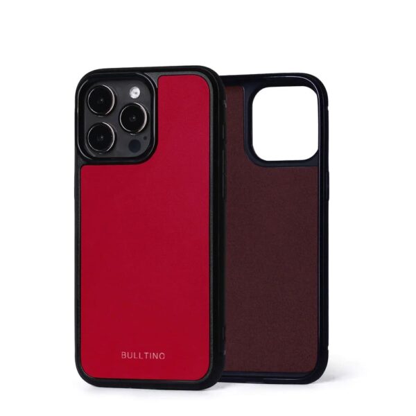 Ốp lưng điện thoại Iphone 14 15 Series chất liệu da bò cao cấp màu đỏ