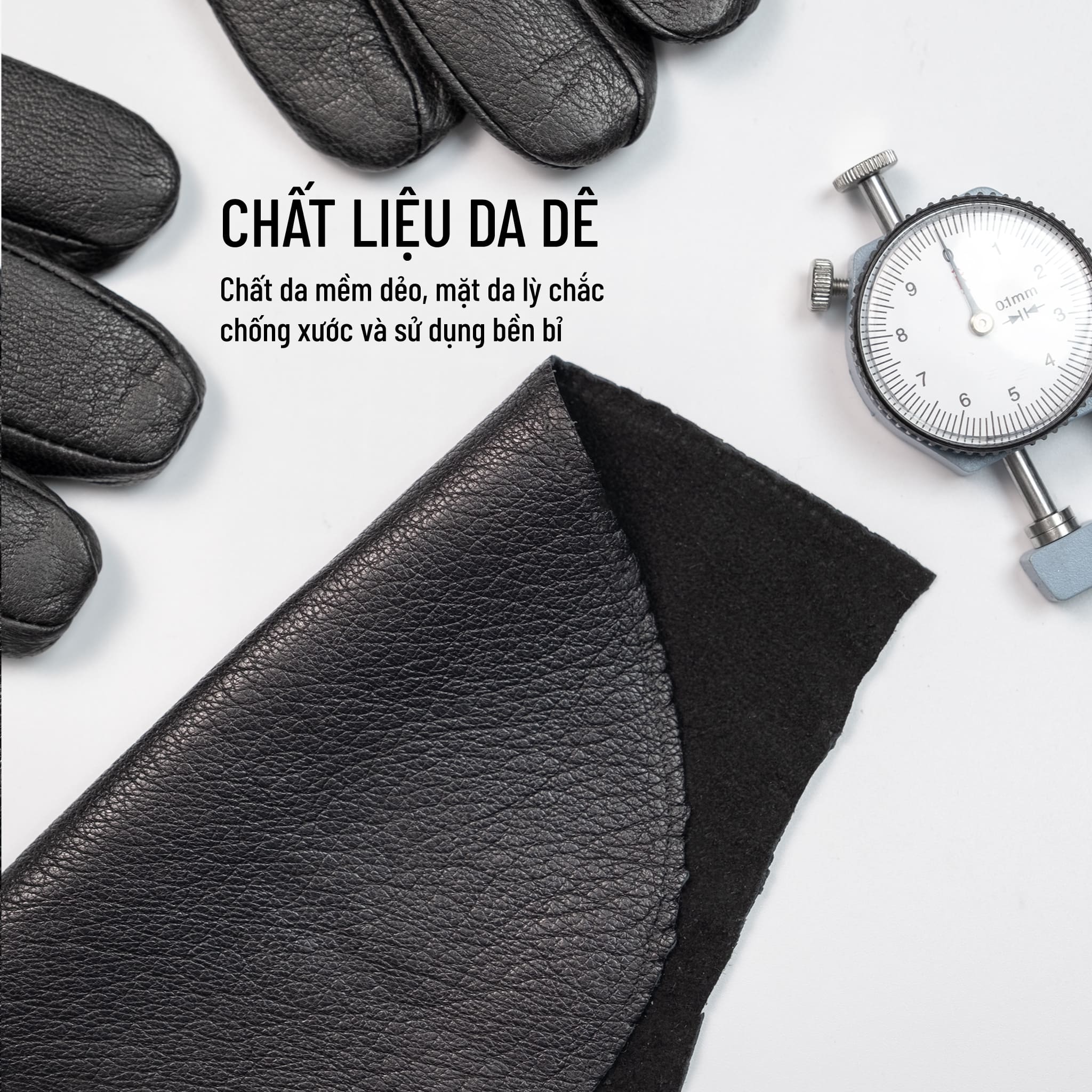 Chất liệu da dê bền chắc được sử dụng trên mẫu găng tay GDA01 Bulltino Chất liệu da dê bền chắc được sử dụng trên mẫu găng tay GDA01 Bulltino