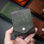 Ví mini pocket từ da bò thảo mộc Pueblo nhỏ gọn đẹp mắt màu Xám đá Grey