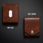Mặt trước và sau của thiết kế ví mini pocket của thương hiệu đồ da Bulltino